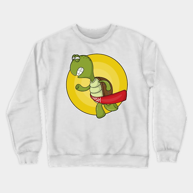 Turtle as Runner at Jogging Crewneck Sweatshirt by Markus Schnabel